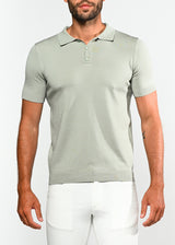 FERN SILK/TENCEL 3-BUTTON KNIT POLO PM-16105