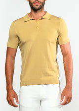 SAND DUNE SILK/TENCEL 3-BUTTON KNIT POLO PM-16105