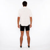 PINK BUD/MILK STRIPE LIGHTWEIGHT KNITTED SHORT SLEEVE SHIRT PM-51006