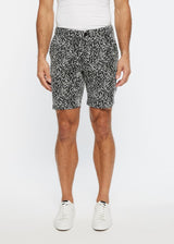 BLACK/WHITE PLAID ABSTRACT JACQUARD 8" INSEAM STRETCH KNIT SHORT PM-2511