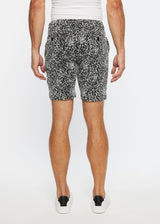 BLACK/WHITE PLAID ABSTRACT JACQUARD 8" INSEAM STRETCH KNIT SHORT PM-2511