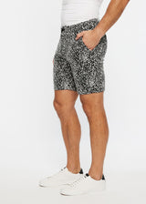 BLACK/WHITE PLAID ABSTRACT JACQUARD 8" INSEAM STRETCH KNIT SHORT PM-2511