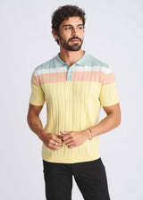 YOLK/STALK COLOR BLOCK SILK/TENCEL 3-BUTTON KINIT POLO PM-16322