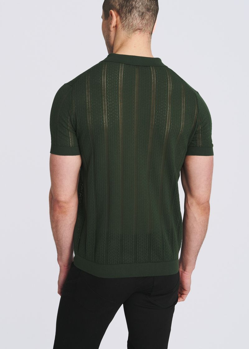 PASTURE POINTELLE COTTON 3-BUTTON KNIT POLO PM-16334