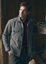 GREY WOOL-LOOK STRETCH KNIT JACKET PM-3056-01