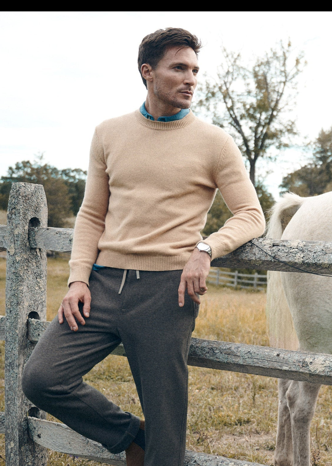 CARAMEL CREW NECK WOOL SWEATER PM-16406