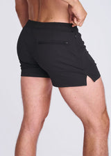 BLACK SEERSUCKER SWIM SHORTS W/MESH LINING PM-6023
