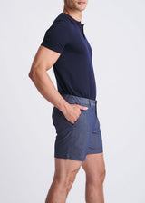 INDIGO 6" INSEAM CRINKLE STRETCH CHINO SHORTS PM-2544