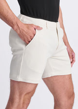PARCHMENT 6" INSEAM TEXTURED STRETCH KNIT CHINO SHORTS PM-2541