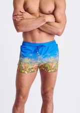 COBALT/FLAMINGO TROPICS 2.5" INSEAM PRINTED SWIM SHORTS W/ MESH LINING PM-6002-68