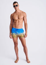 COBALT/FLAMINGO TROPICS 2.5" INSEAM PRINTED SWIM SHORTS W/ MESH LINING PM-6002-68