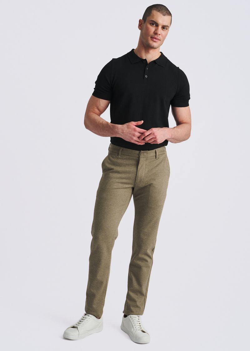 COCOA WOOL-LOOK HERRINGBONE STRETCH KNIT TAILORED PANTS PM-3303-67
