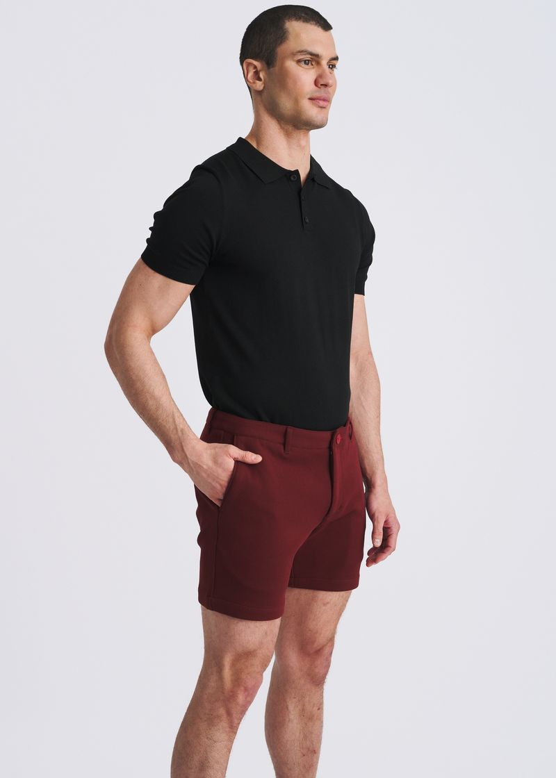 WINE 6" INSEAM STRETCH KNIT CHINO SHORTS PM-2558