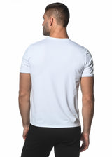 WHITE COTTON/SORONA SHORT SLEEVE V-NECK TEE PM-1405