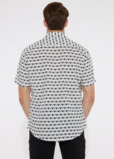 GREY/BLACK HEARTS COTTON SEERSUCKER WOVEN SHORT SLEEVE SHIRT PM-14102