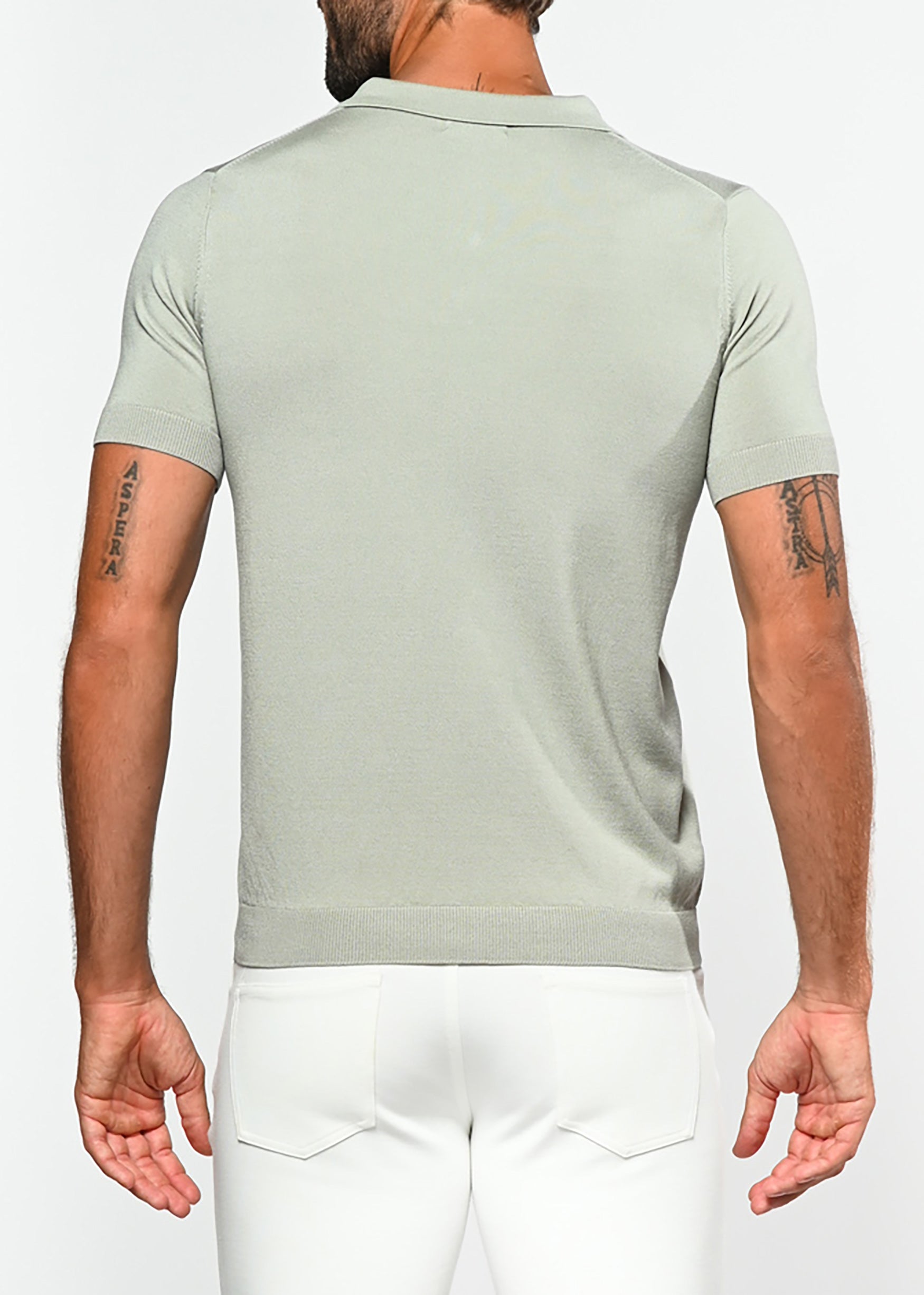 FERN SILK/TENCEL 3-BUTTON KNIT POLO PM-16105