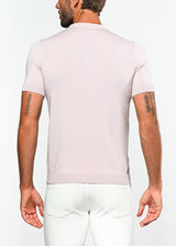 MAUVE SILK/TENCEL 3-BUTTON KNIT POLO PM-16105