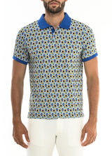 ARMY/SLATE CROQUET STRETCH COTTON JERSEY KNIT POLO PM-16112