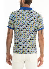 ARMY/SLATE CROQUET STRETCH COTTON JERSEY KNIT POLO PM-16112