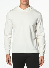 OFF WHITE SOLID SILK/TENCEL KNITTED HOODIE PM-16202