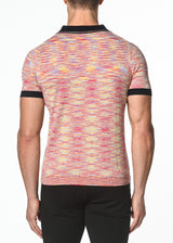FUCHSIA/YELLOW SPACE DYE COTTON KNITTED POLO PM-16205