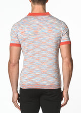 SIENNA/SKY SPACE DYE COTTON KNITTED POLO PM-16205