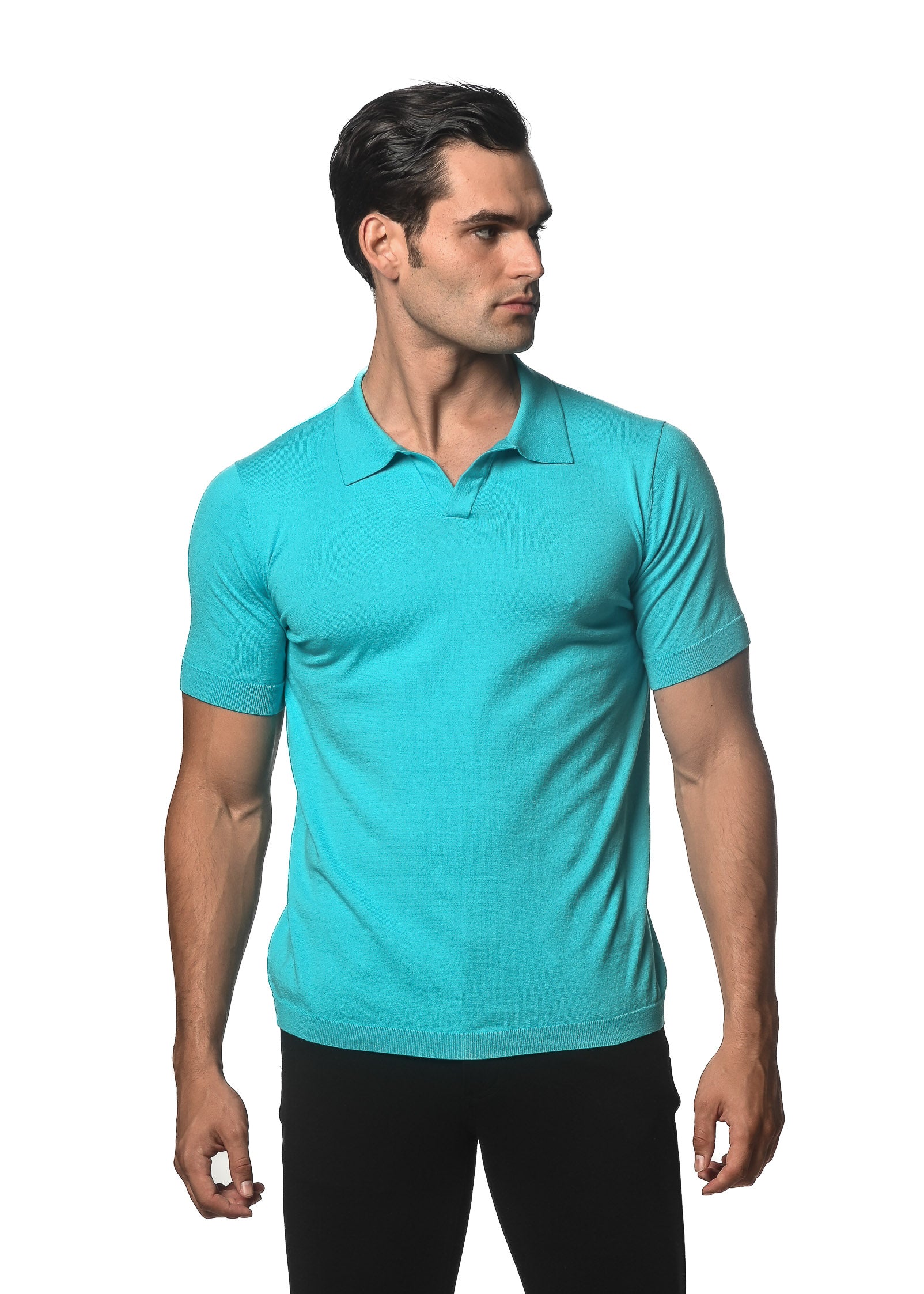 AQUA JOHNNY COLLAR KNITTED POLO PM-16230