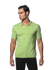 PISTACHIO JOHNNY COLLAR KNITTED POLO PM-16230
