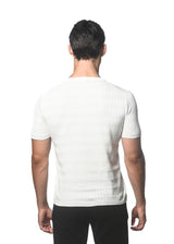 OFF WHITE COTTON TEXTURED CREW KNITTED TEE PM-16251