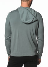 EARL GREY SILK TENCEL KNITTED ZIP HOODIE PM-16310