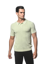 ZEST SILK/TENCEL TEXTURED KNITTED POLO PM-16312