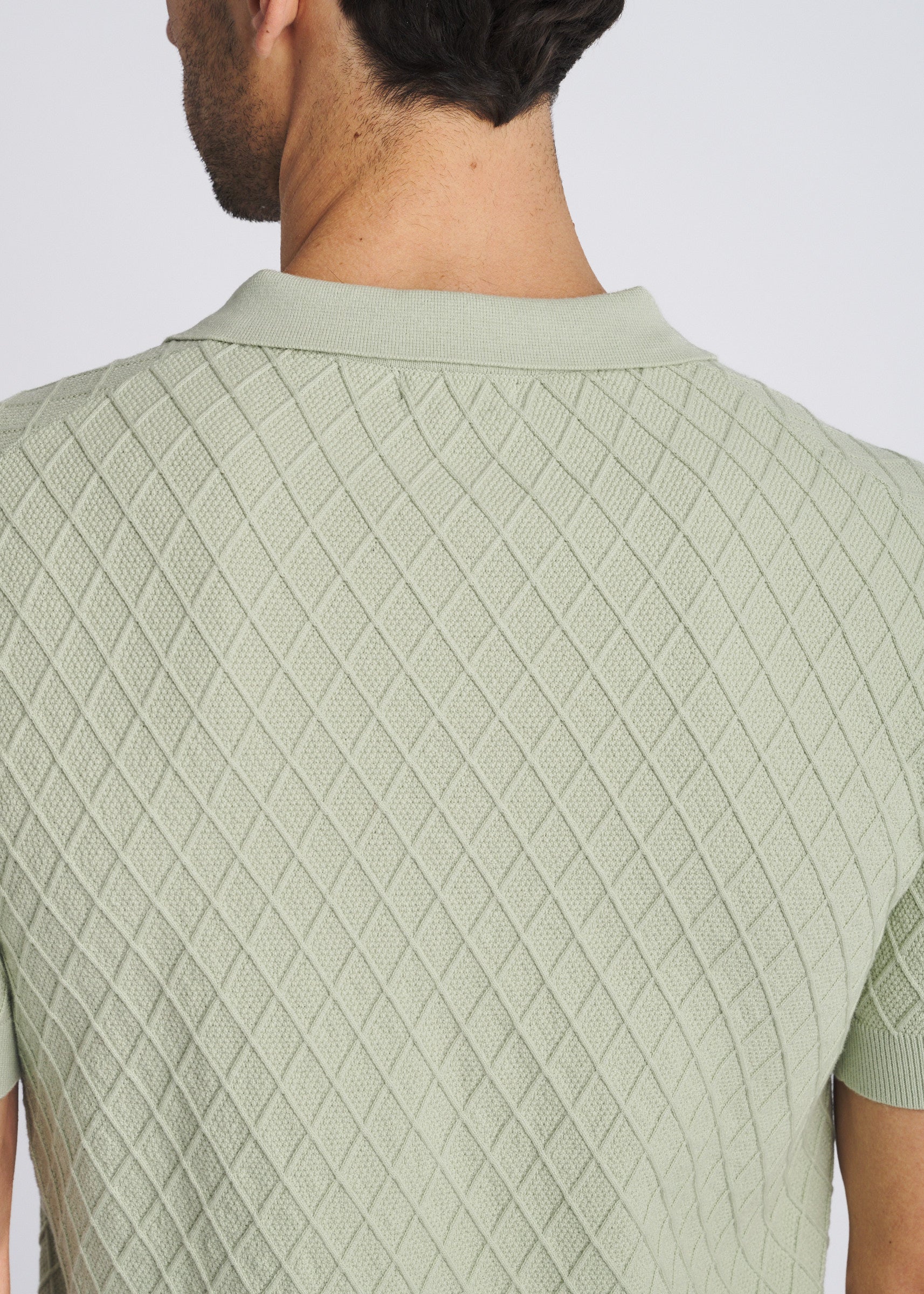 SEACREST TONAL DIAMOND BUTTON FRONT COTTON KNIT SHIRT PM-16332