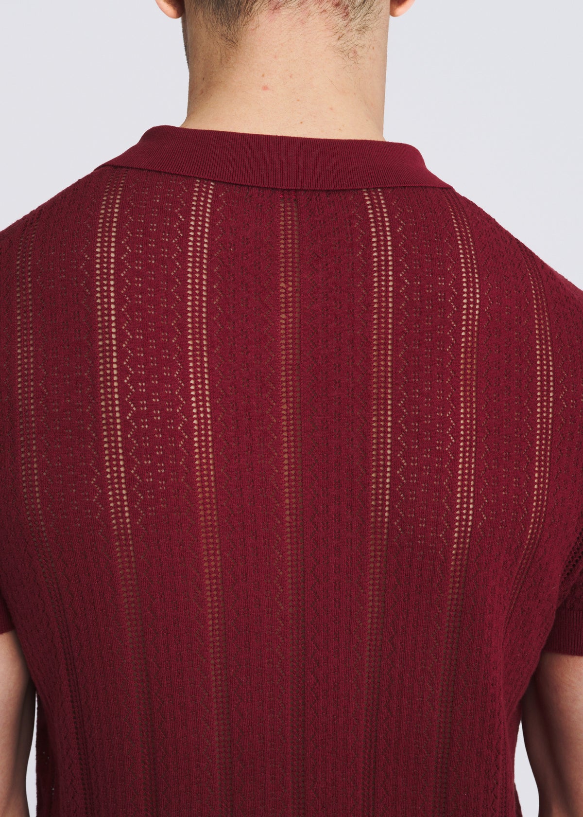 MERLOT POINTELLE COTTON 3-BUTTON KNIT POLO PM-16334