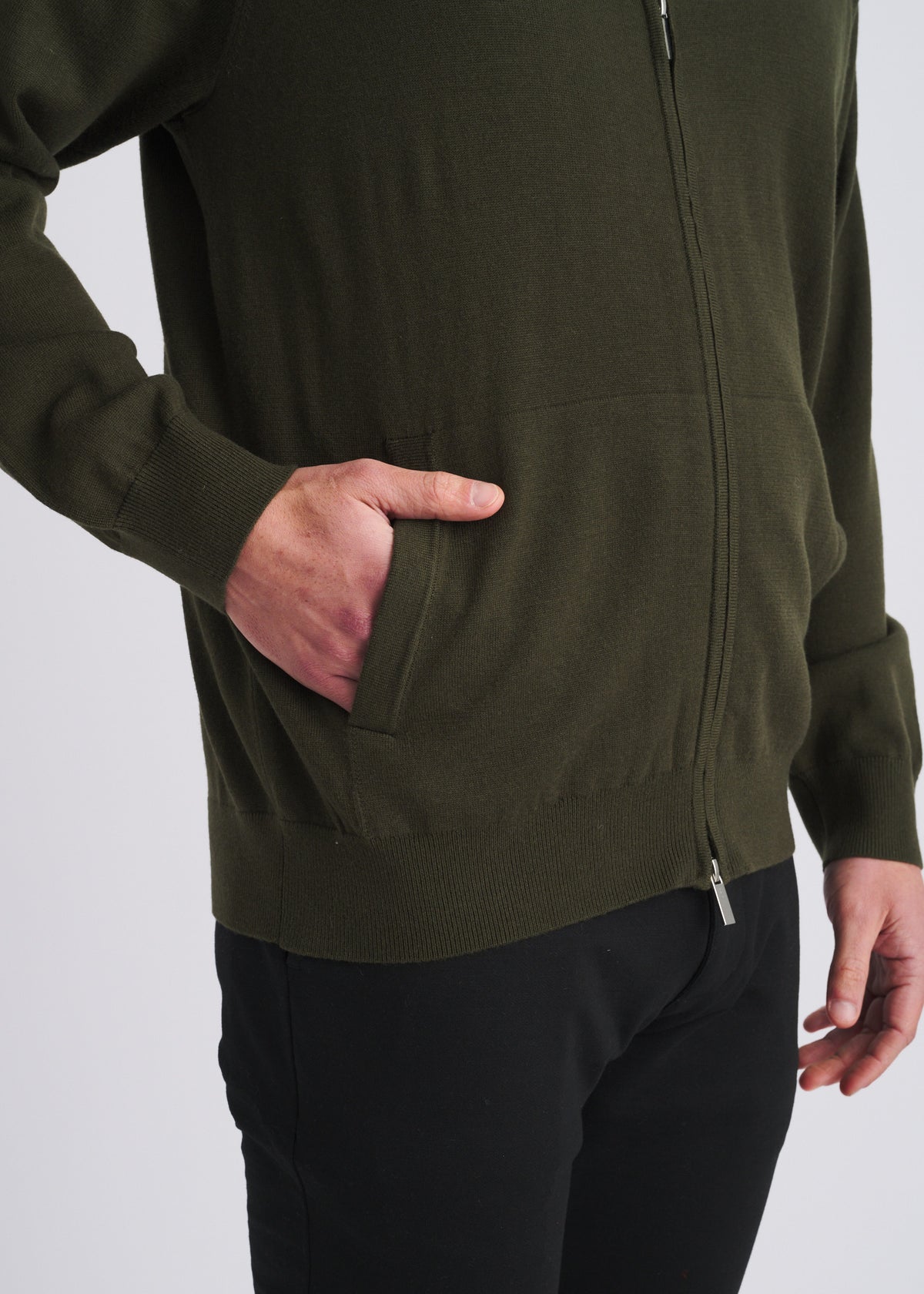 RANGER GREEN KNIT ZIP-UP CARDIGAN PM-16416