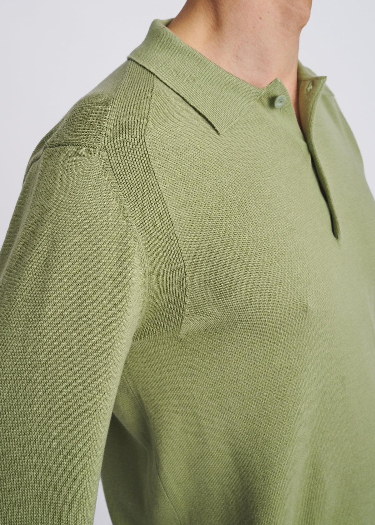 CACTUS 3-BUTTON POLO WOOL BLEND KNIT SWEATER PM-16419