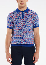 LAVENDER/RED MAZE COTTON JACQUARD POLO PM-17004