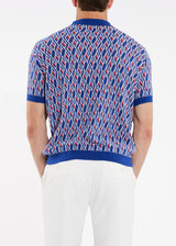 LAVENDER/RED MAZE COTTON JACQUARD POLO PM-17004