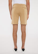ALMOND KHAKI 8"INSEAM SOLID SLUB KNIT FLEECE SHORT PM-2440