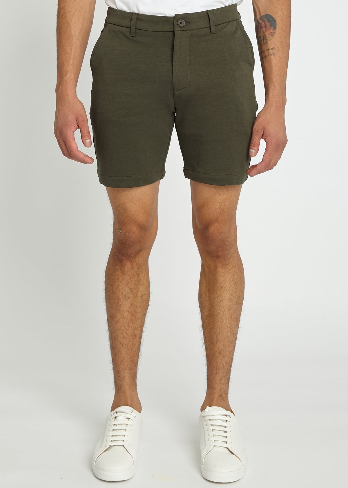 HUNTER GREEN 8"INSEAM SOLID SLUB KNIT FLEECE SHORT PM-2440 Final Sale