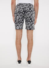 BLACK/WHITE TUMBLEWEEDS 8" INSEAM STRETCH WOVEN SHORTS PM-24700