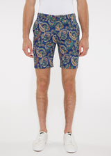 ROYAL/SPICE PAISLEY 8" PRINTED STRETCH WOVEN SHORTS PM-24701