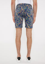 ROYAL/SPICE PAISLEY 8" PRINTED STRETCH WOVEN SHORTS PM-24701
