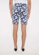 BLACK/BLUE FLORAL 8" PRINTED STRETCH WOVEN SHORTS PM-24703