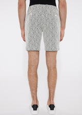 BLACK/WHITE HERRINGBONE TEXTURED JACQUARD KNIT SHORT PM-2507