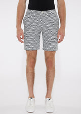 BLACK/WHITE ZIGGY TEXTURED JACQUARD KNIT SHORT PM-2508