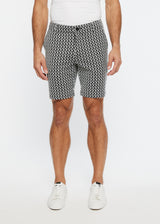 BLACK/WHITE RIDGE POINT JACQUARD 8" INSEAM STRETCH KNIT SHORT PM-2510