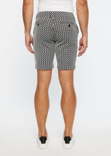 BLACK/WHITE RIDGE POINT JACQUARD 8" INSEAM STRETCH KNIT SHORT PM-2510
