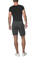 CHARCOAL FLORAL 8" INSEAM STRETCH KNIT JACQUARD SHORT PM-2517