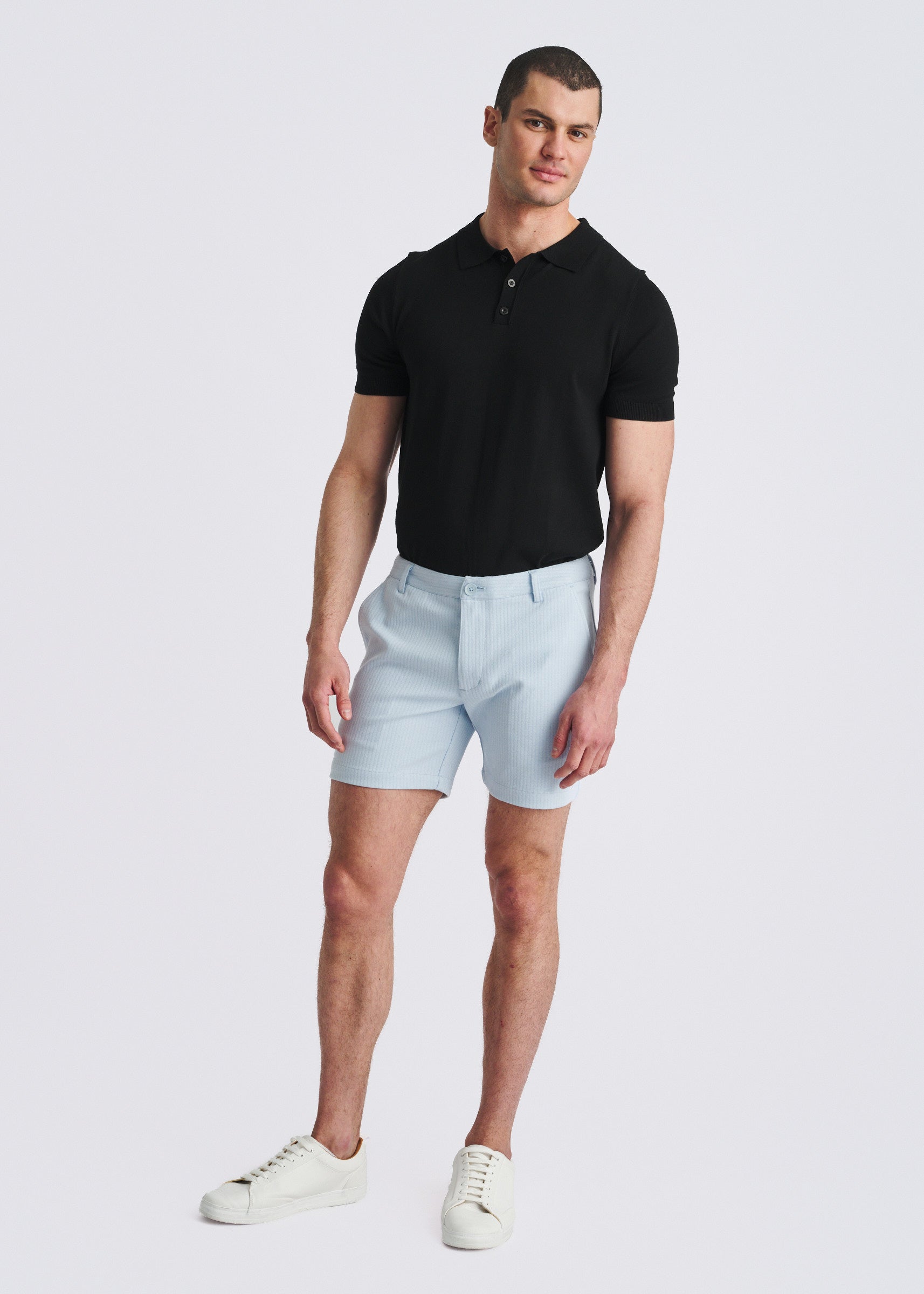 BLUE FINCH 6" INSEAM TEXTURED STRETCH KNIT CHINO SHORTS PM-2530-02