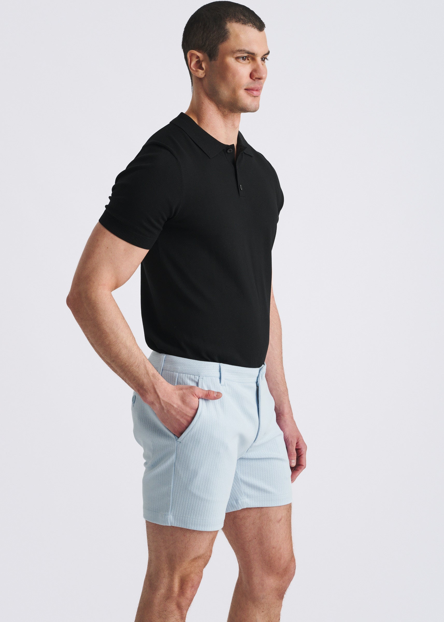 BLUE FINCH 6" INSEAM TEXTURED STRETCH KNIT CHINO SHORTS PM-2530-02